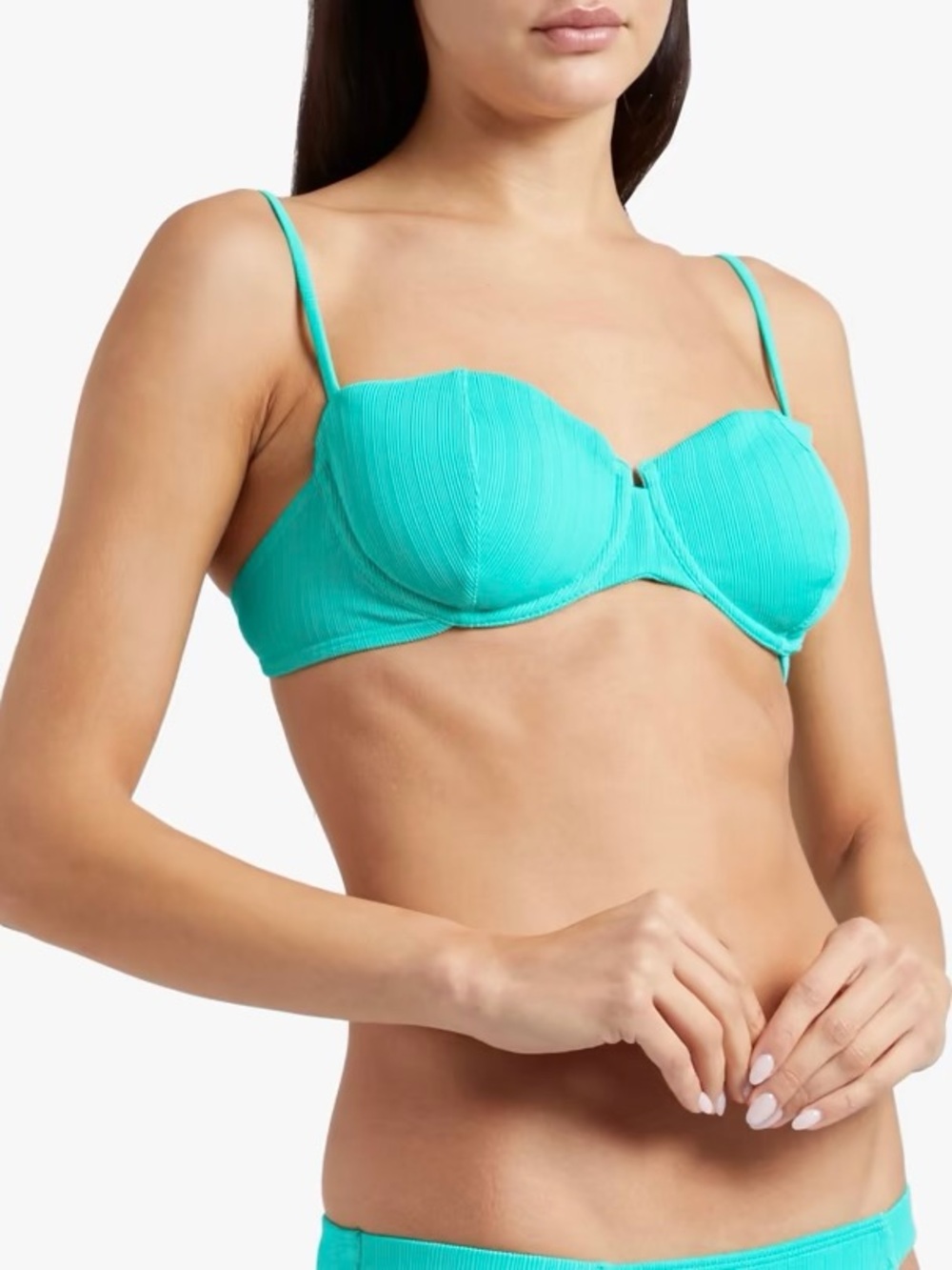 NWT Vix Paula Hermanny ‘Milano Nissi Tie-Back Ribbed Bikini Top’ in Light Green